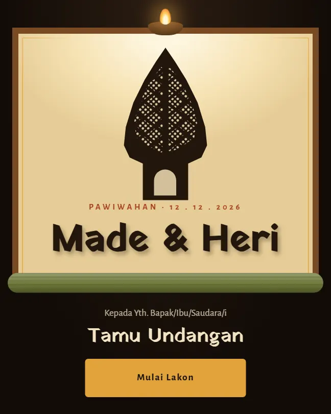 Sampul undangan pawiwahan template Kelir warna Malam