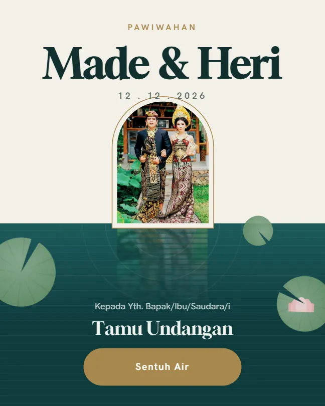 Sampul undangan pawiwahan template Tirta warna Telaga